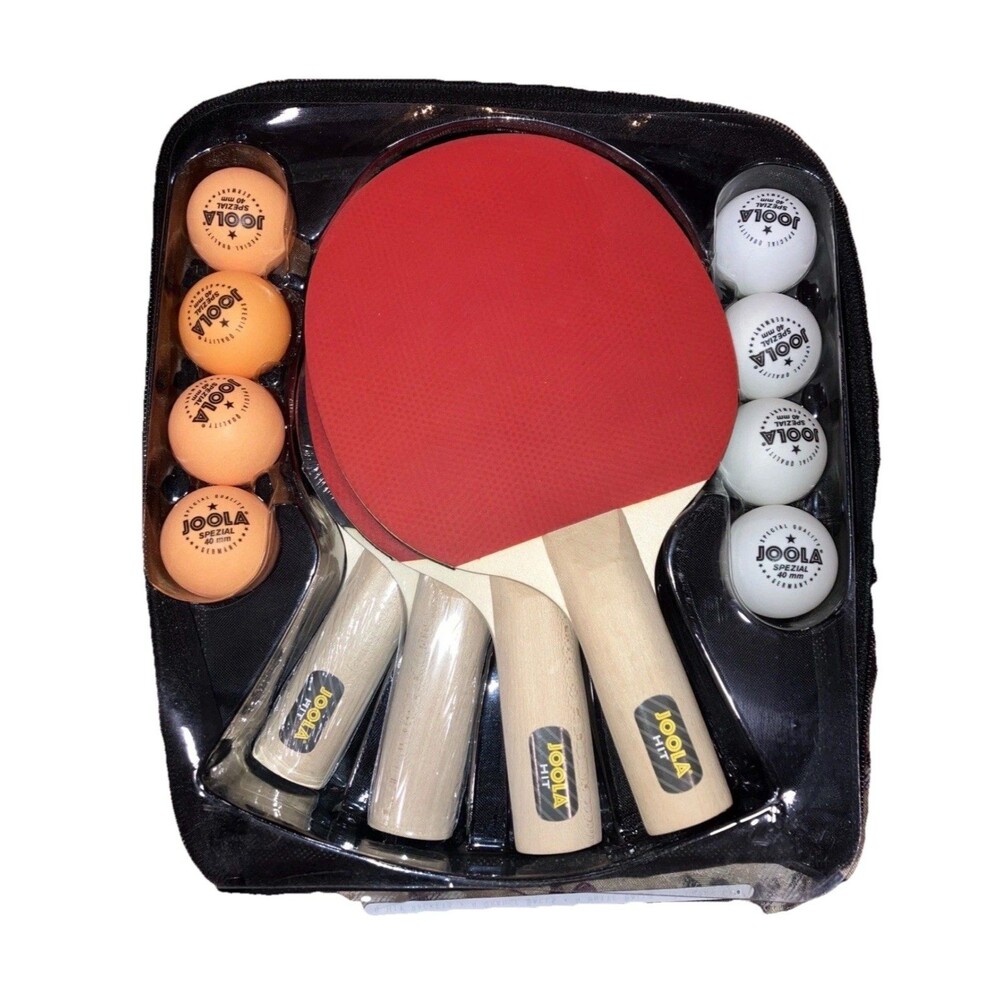 67 Speed 33 Spin 34 Joola Hit Set 4 Paddles 8 Balls CarryCase SEALED NEW IN BOX - Picture 2 of 4